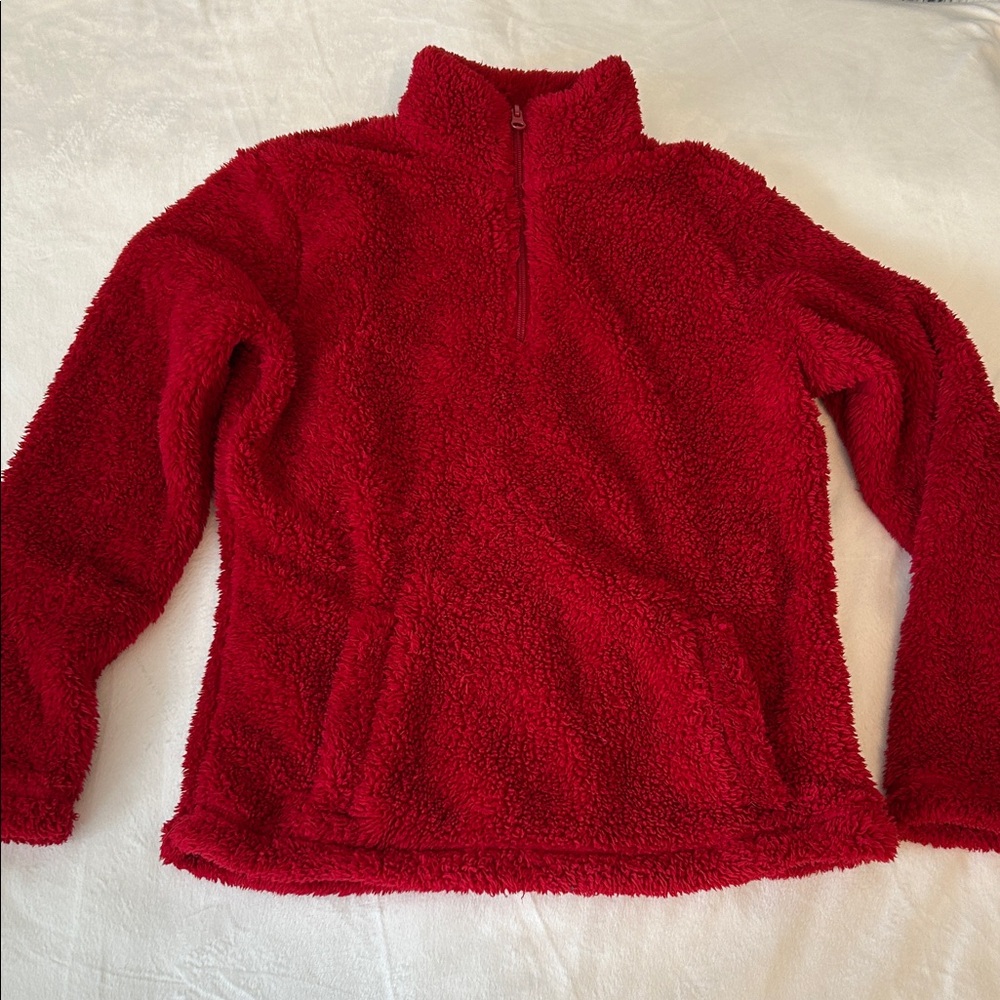George Red Sherpa Half-Zip Turtleneck Pullover XS plush soft